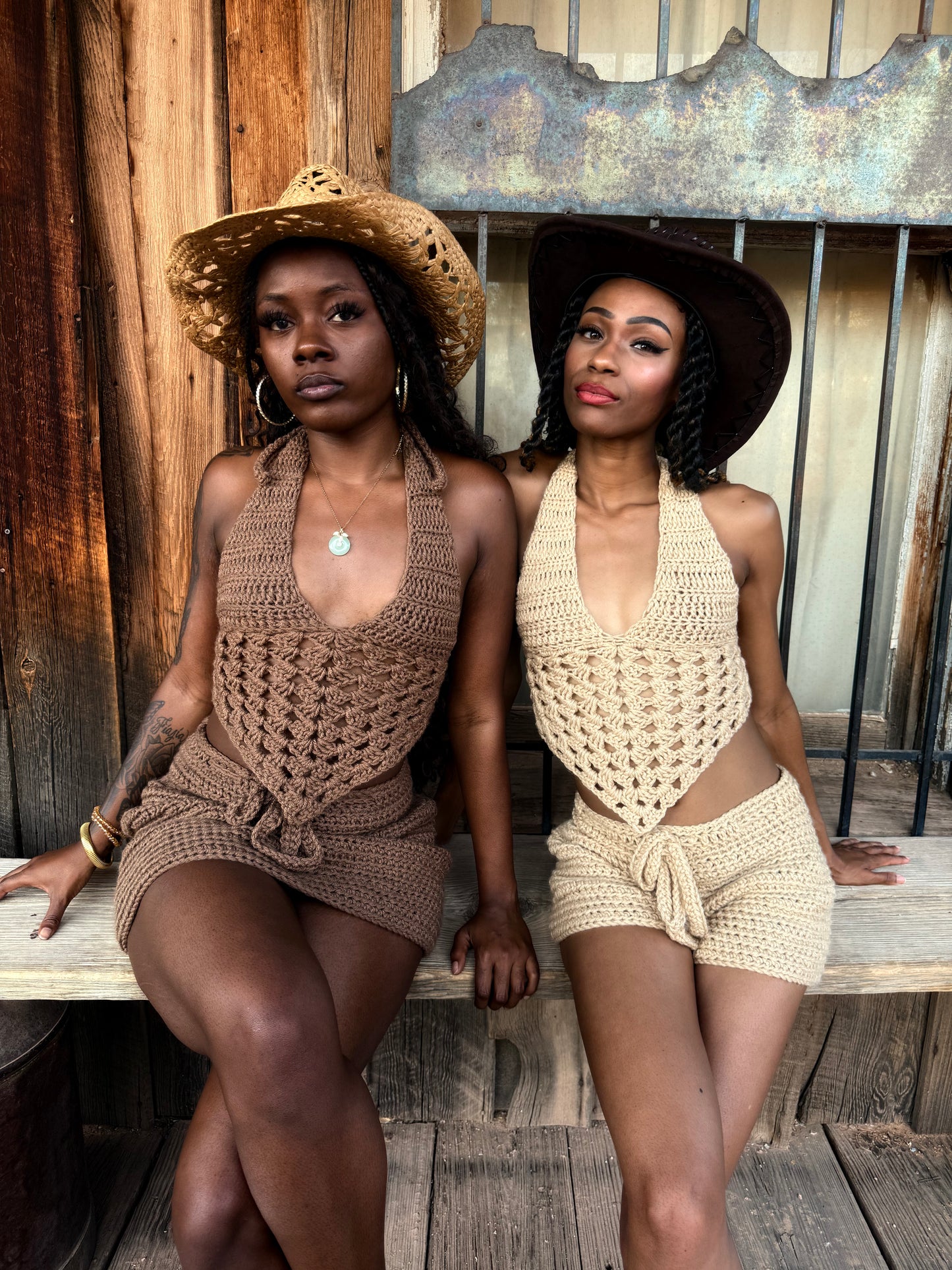 Western Bandana Top + Shorts Set