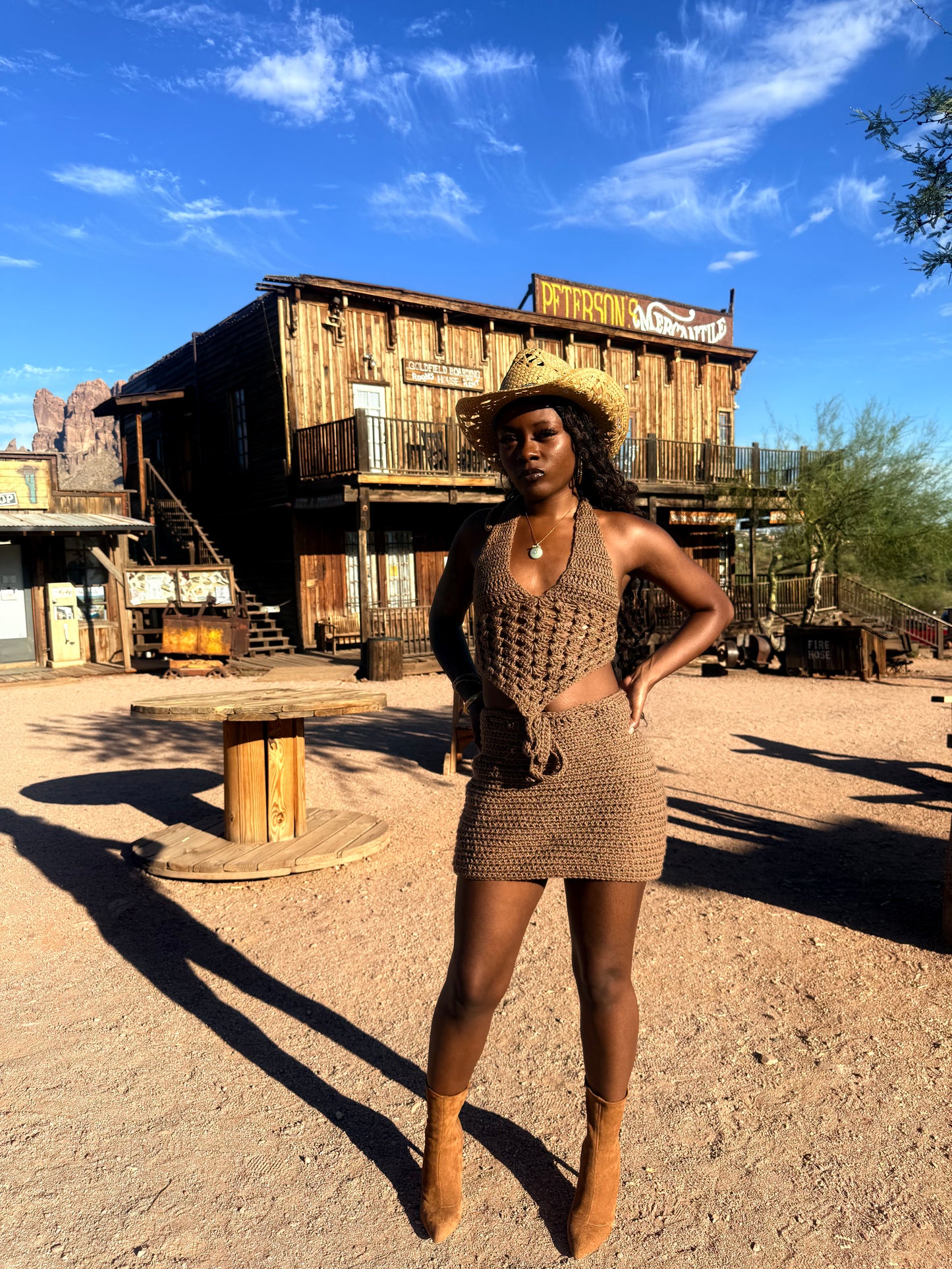 Western Bandana Top + Skirt Set